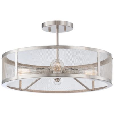 Downtown Edison Screened Semi-Flushmount by Minka-Lavery - Starlight Lighting USA and Canada
